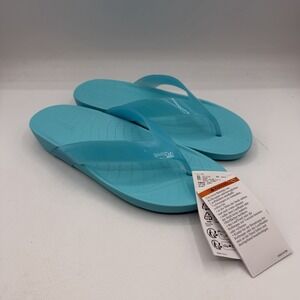 Crocs Splash Glossy Flip Flops Womens Sz 7 Neptune Blue Thong Sandals 208534-4NP